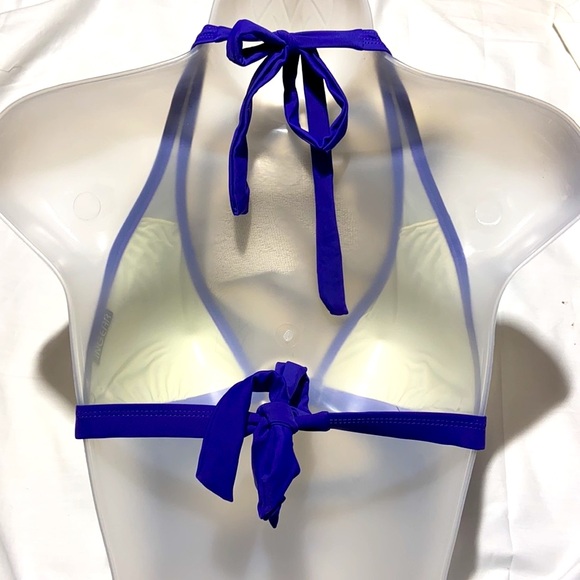 INGEAR Bikini. Royal Purple. Silver Tone Rings in Top and Bottoms. Size Large - Picture 3 of 7